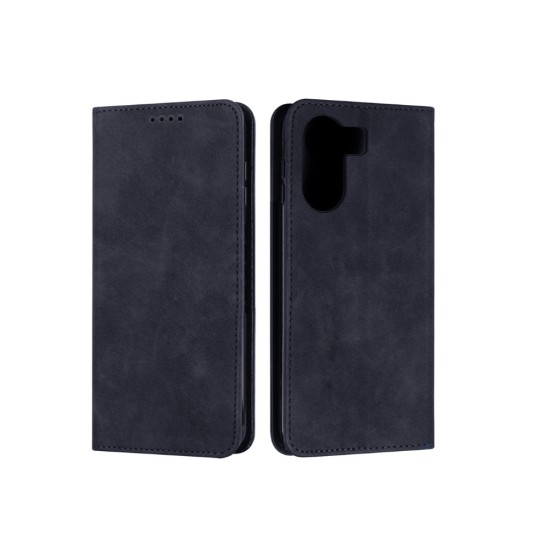 Capa Flip de Couro com Bolso Interno para Xiaomi Redmi 13C/Poco C65 Azul